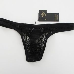 Black Lace Men's Thong